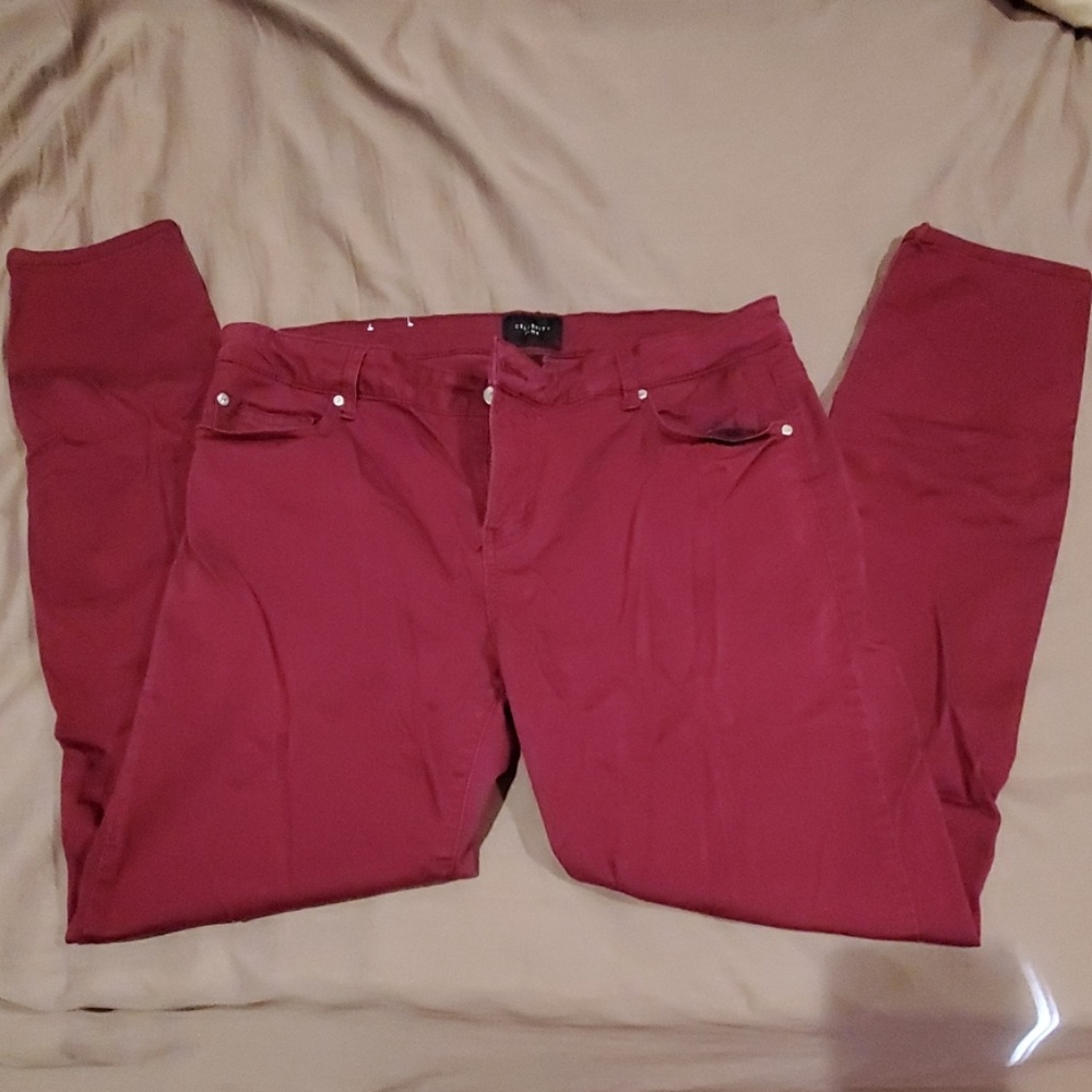 Burgundy Skinny Jeans
